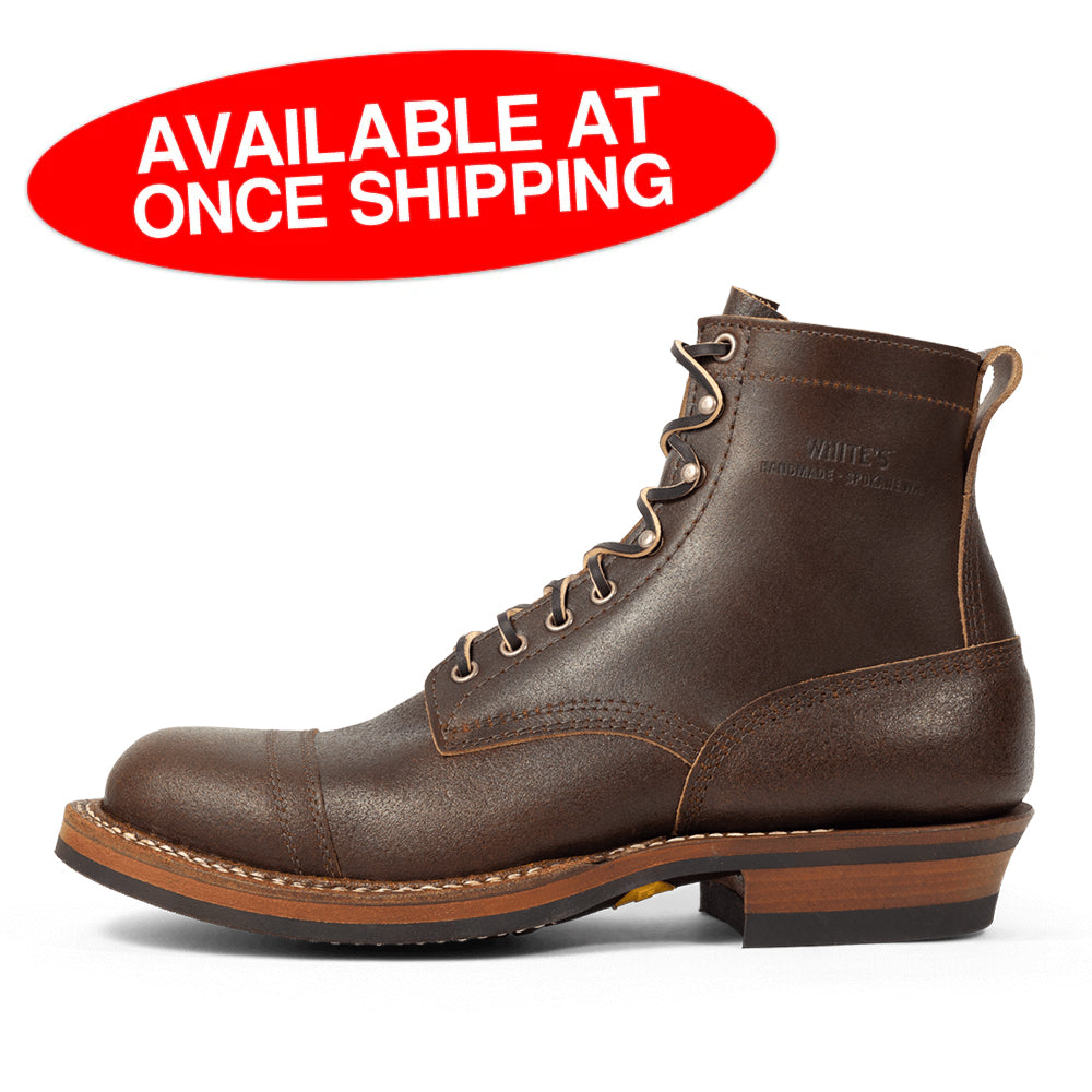 White's Boots ORIGINAL 350 CRUISER CAP TOE 6" BOOT (Hand-Sewn, Chrome Excel Lthr, Vibram)