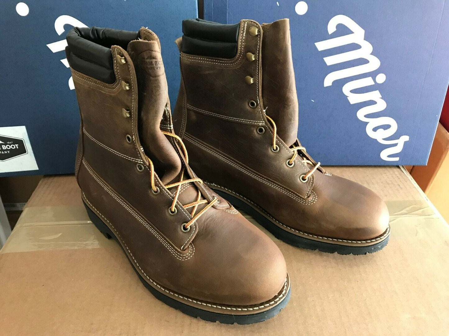 ABRAM BOOT Genesee 8" Soft Toe Work Boot (3310111, Soft Lthr, Slip Resist, USA)