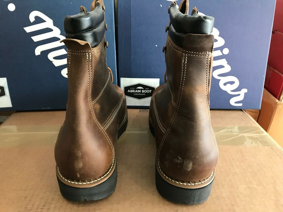 ABRAM BOOT Genesee 8" Steel Toe Work Boot (3310212, Soft Lthr, Slip Resist, USA)