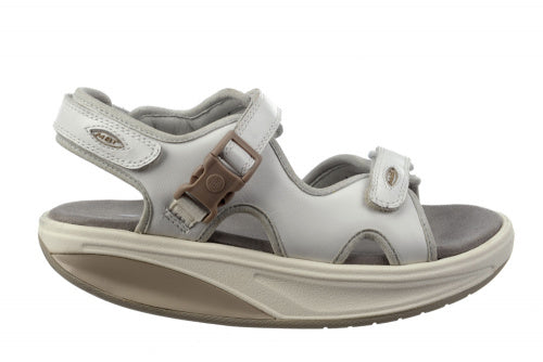 MBT Women's Kisumu Original Leather Summer Sandal (Black, White, Cork)