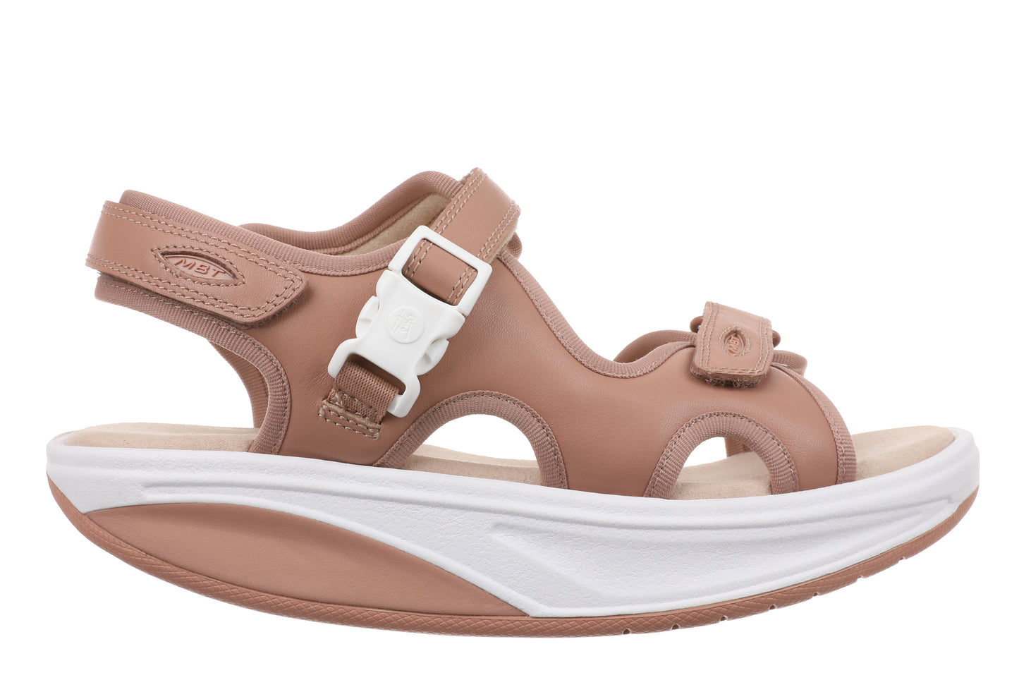 MBT Women's Kisumu Original Leather Summer Sandal (Black, White, Cork)