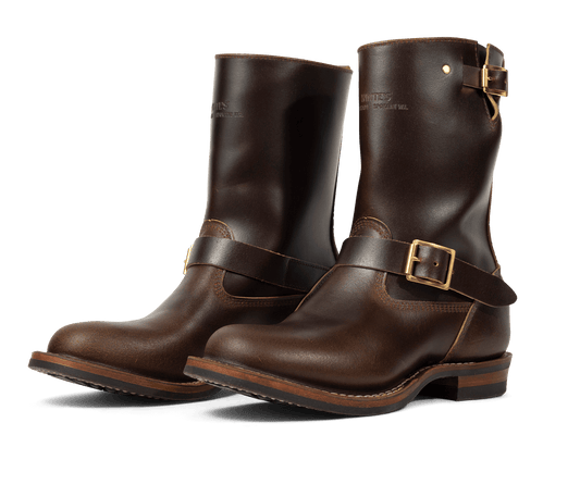 White's Boots Cykel 10" Motorcycle Boot (Engineer Boot, Vibram Mini Lug, Black Chromexcel)