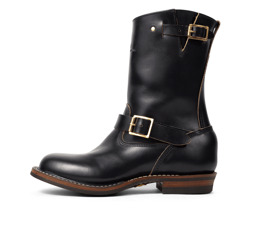 White's Boots Cykel 10" Motorcycle Boot (Engineer Boot, Vibram Mini Lug, Black Chromexcel)