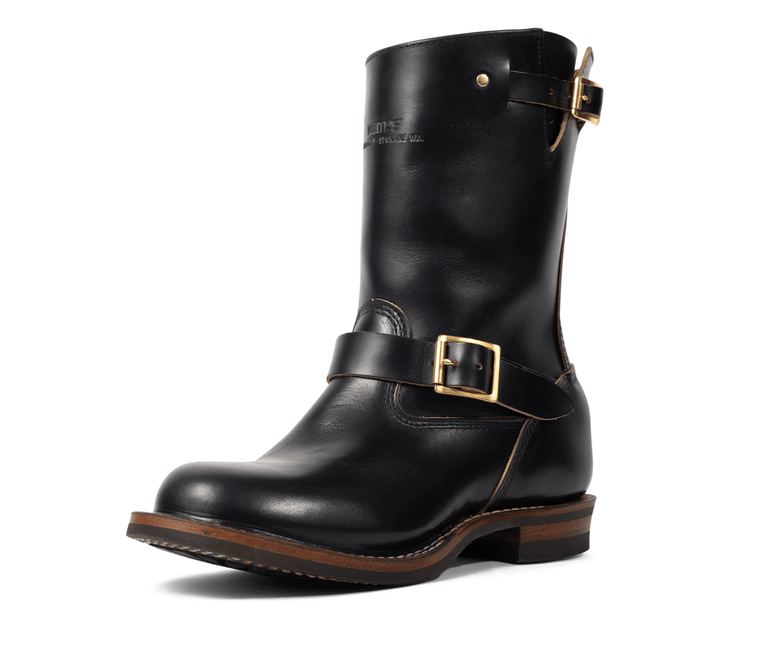 White's Boots Cykel 10" Motorcycle Boot (Engineer Boot, Vibram Mini Lug, Black Chromexcel)