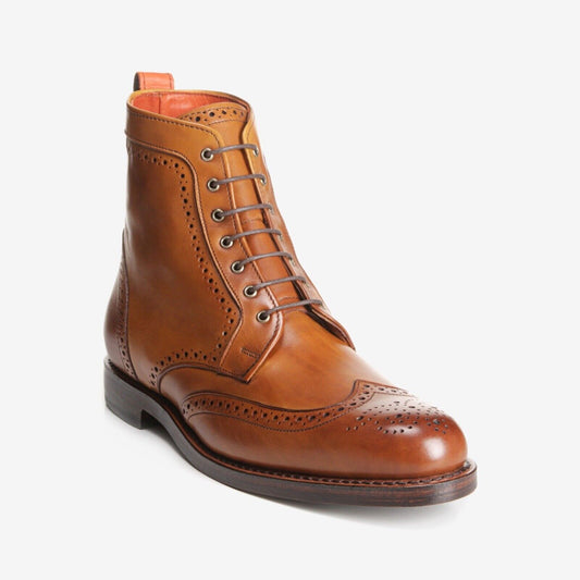 Allen Edmonds Dalton Wingtip Dress Boot(1111 Walnut Burnished Calf, Brogue Perf)