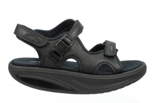 MBT Women's Kisumu Original Leather Summer Sandal (Black, White, Cork)