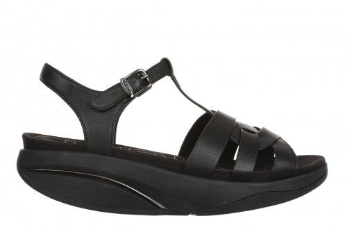 MBT Women's Kiyo Summer Sandal (Nappa Leather, Level 3 Rock Black/black)