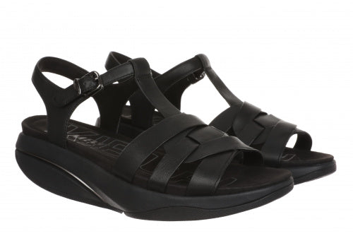 MBT Women's Kiyo Summer Sandal (Nappa Leather, Level 3 Rock Black/black)